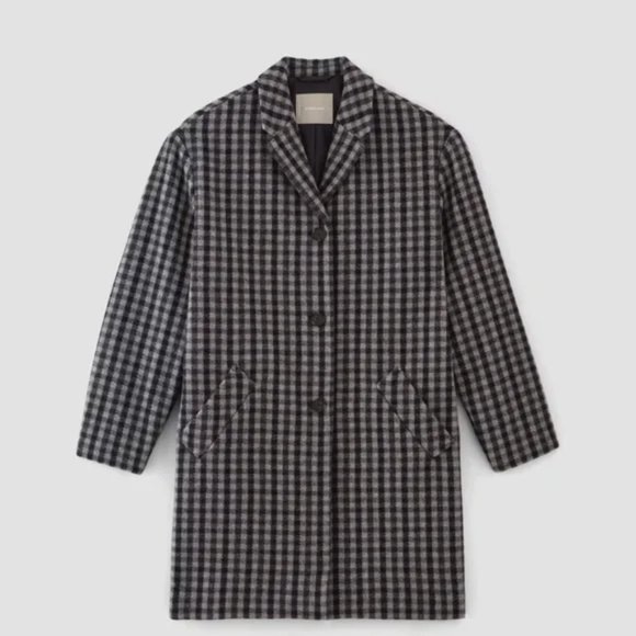 Everlane Jackets & Blazers - Everlane The Italian ReWool® Cocoon Coat Navy Plaid